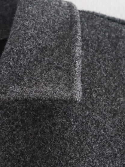 2025Autumn Fashion Three-Color Solid Wide Zipper Wool Coat Cross-Border Amazon Women's Clothing B88780