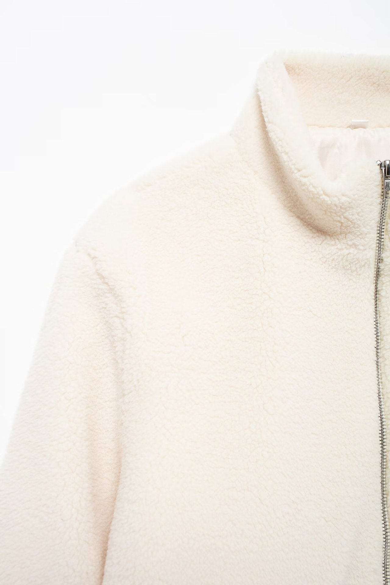 Cross-Border2024European and American Style Autumn Winter New Women's Solid Color Lazy Style Lamb Wool High Neck Woolen Coat A65002