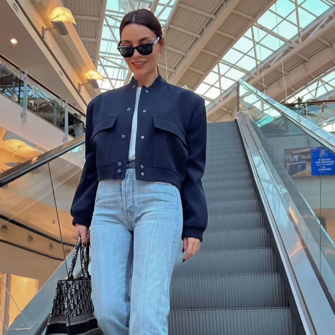 11Color Amazon Cross-Border2025Spring and Autumn New European and American Style Stand Collar Large Pocket Women's Jacket Coat A19621