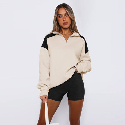 Sultyra polo Color-Block Zipper Baseball Jacket