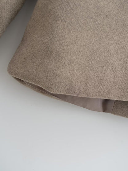 Wholesale Amazon Women's Clothing Autumn Winter New Fashionable Loose Fit V Double-breasted Woolen Coat C91695