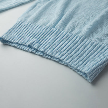 Cross-border Mohair Crew Neck Pullover Sweater European and American Style2025Spring and Summer New Comfortable Knitted Base Semi-Transparent Sweater for Women