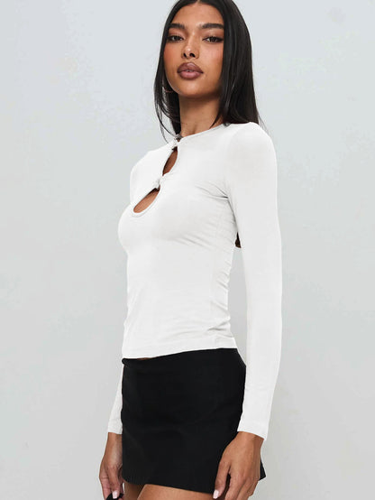 Sultyra Metal Ring Buckle Hollow Long Sleeve