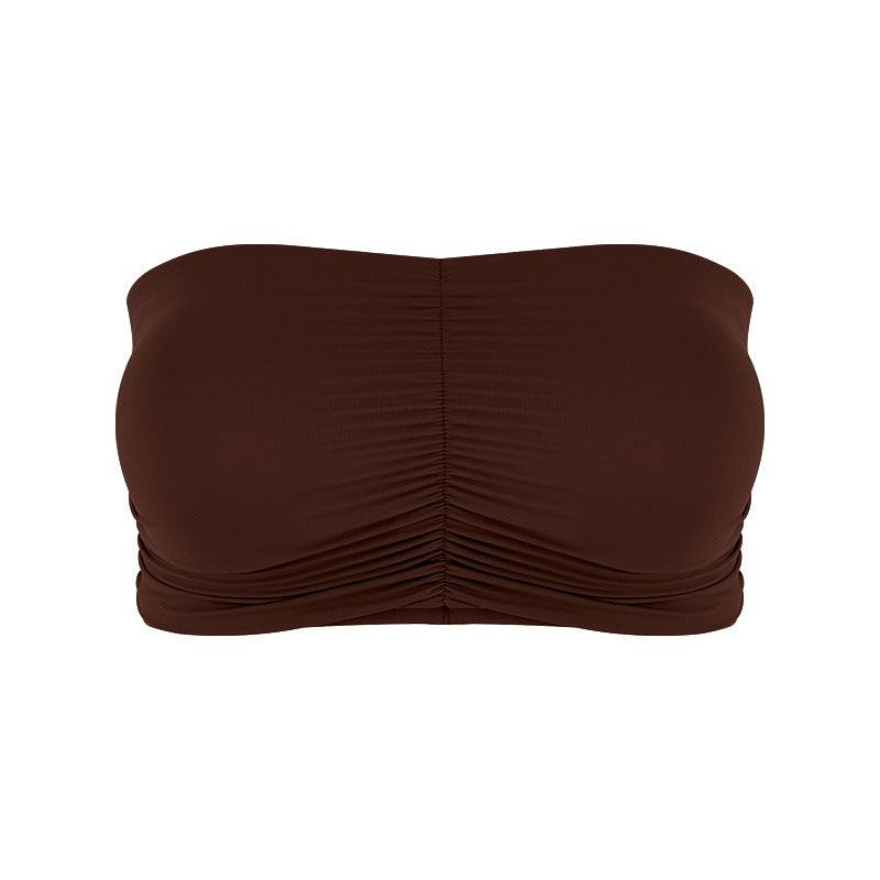 Sultyra Two-Piece Elastic Fixed Cup Tube Top Long Sleeve