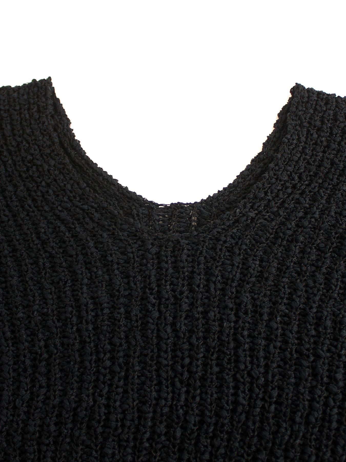 Foreign Trade Cross-Border European and American Amazon Source Manufacturer Large V Collar Hollow Pullover Knit Sweater Long Sleeve Solid Color Spring Autumn