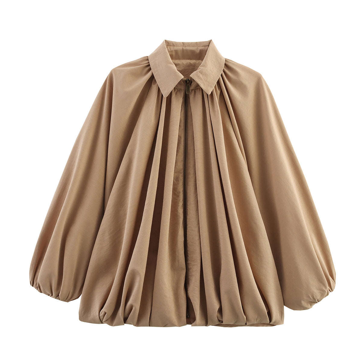 Cross-Border Foreign Trade Women's Clothing2025Autumn European and American Style Turn-Down Collar Long Sleeve Puff Jacket Baseball Coat for Women A15048