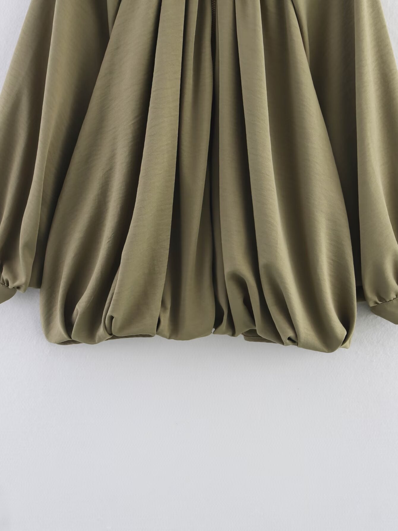 Cross-Border Foreign Trade Women's Clothing2025Autumn European and American Style Turn-Down Collar Long Sleeve Puff Jacket Baseball Coat for Women A15048