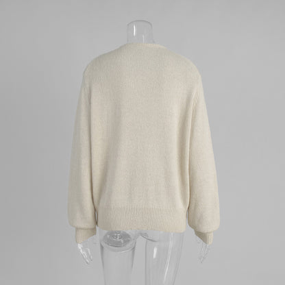 Candy Color Knitted Cardigan Women's European and American2025Autumn and Winter Mohair Solid Color Cardigan Macaron Color Sweater Cardigan for Women