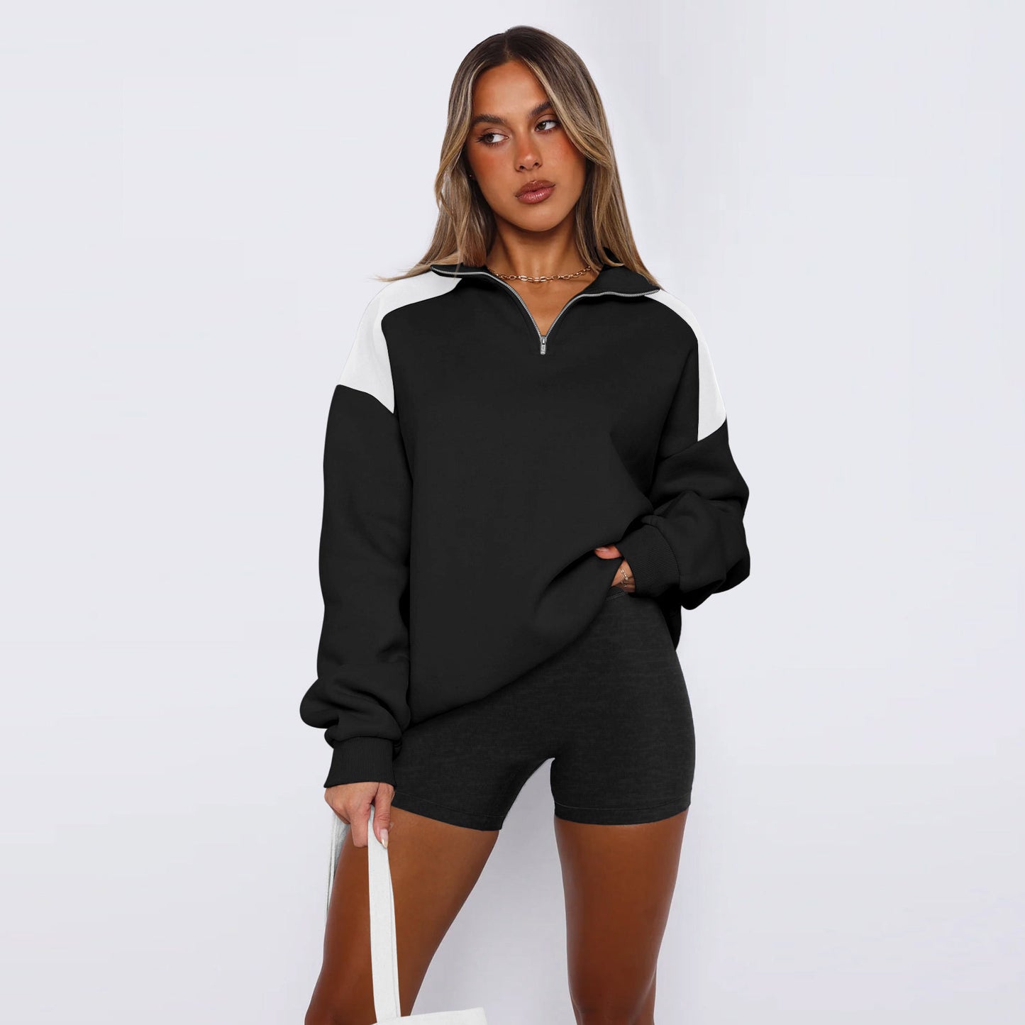 Sultyra polo Color-Block Zipper Baseball Jacket