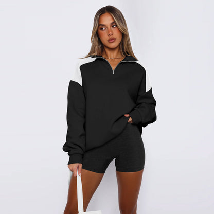 Sultyra polo Color-Block Zipper Baseball Jacket