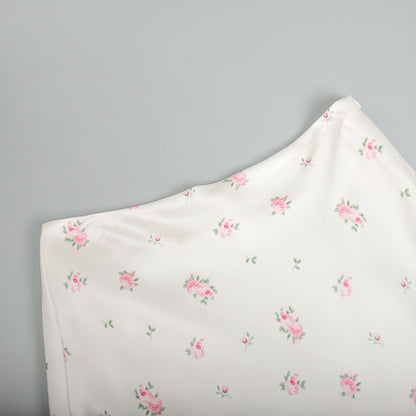 Cross-border Printed Midi Skirt European and American Style2025Spring and Summer New Elegant Floral Satin Printed Draped High-Waisted Skirt