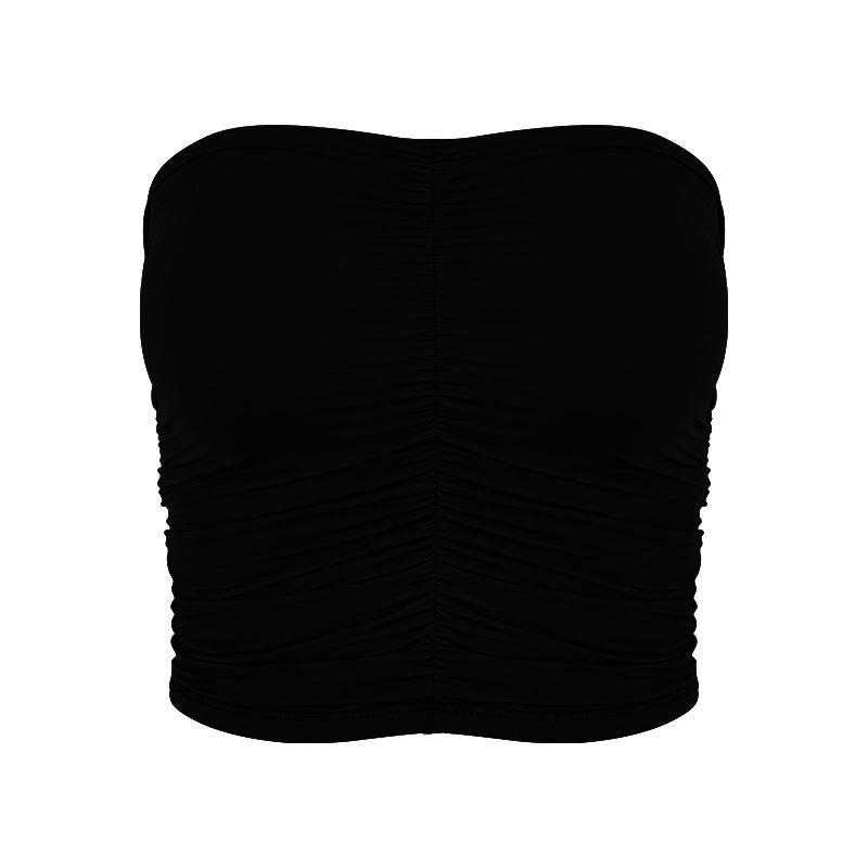 Sultyra Two-Piece Elastic Fixed Cup Tube Top Long Sleeve