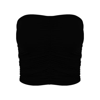Sultyra Two-Piece Elastic Fixed Cup Tube Top Long Sleeve