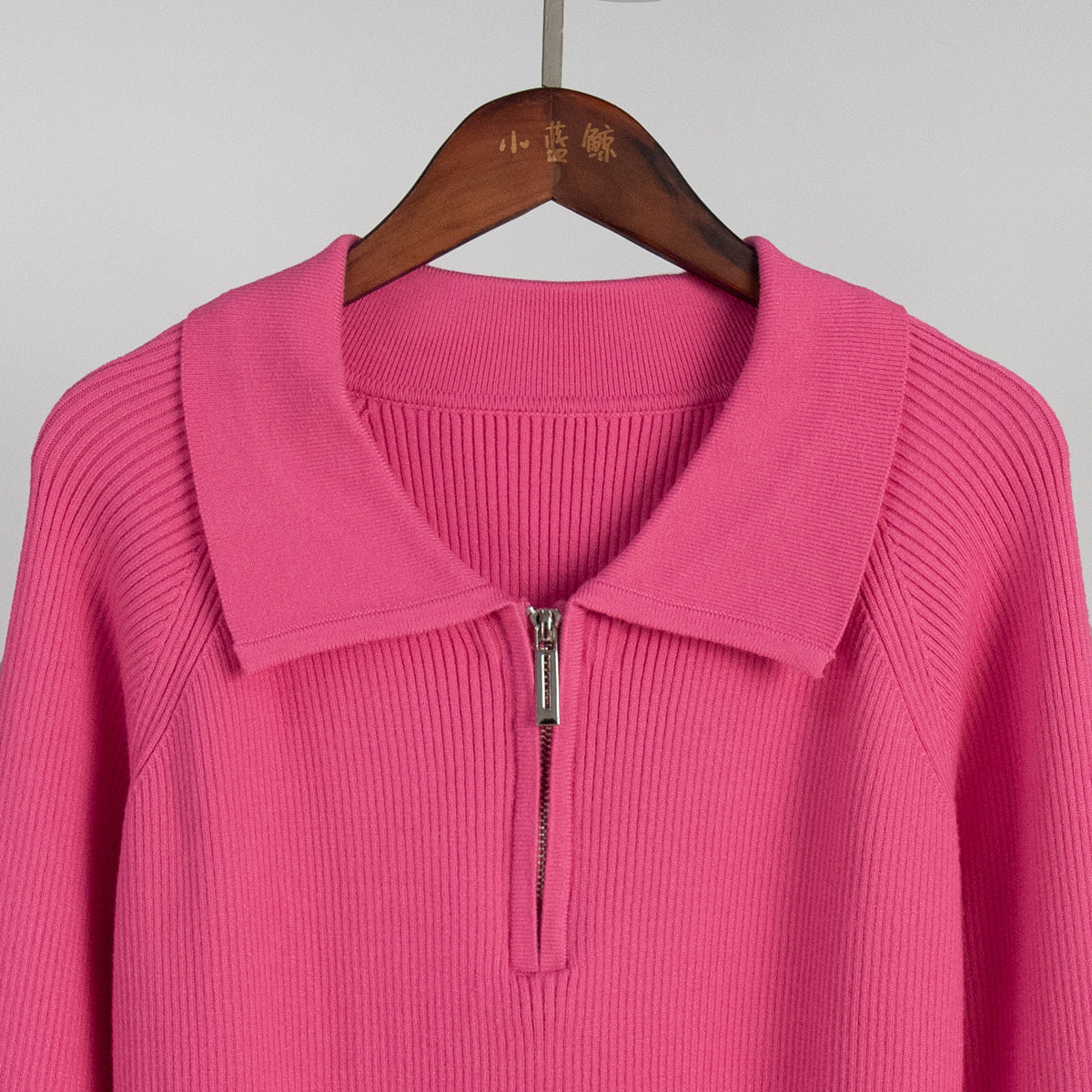 Cross-Border European and American Style2025Autumn and Winter New Trend Versatile Simple Casual Polo Turn-Down Collar Pullover Knitted Sweater