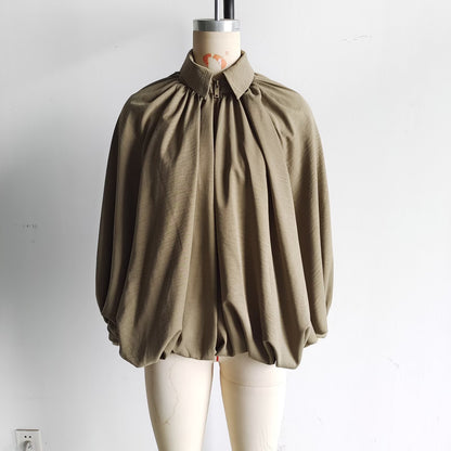 Cross-Border Foreign Trade Women's Clothing2025Autumn European and American Style Turn-Down Collar Long Sleeve Puff Jacket Baseball Coat for Women A15048