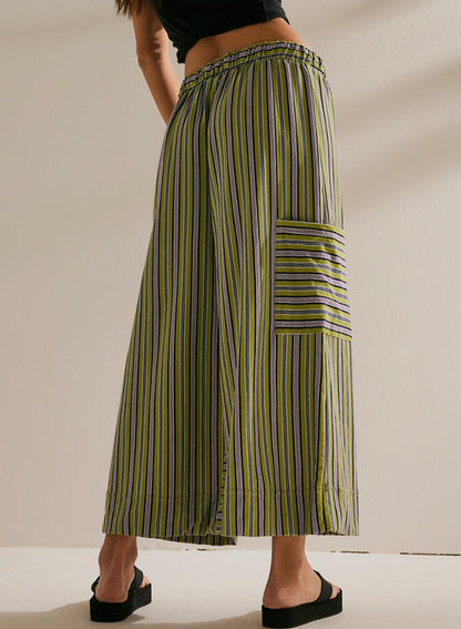 Sultyra Striped  Loose Straight-Leg Pants
