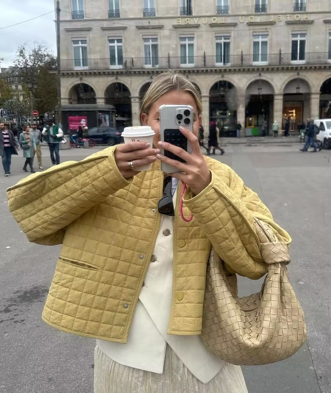 Cross-Border Foreign Trade Women's Clothing2025Winter European and American Style Round Neck Long Sleeve Single-Breasted Plaid Cotton Coat for Women A15064