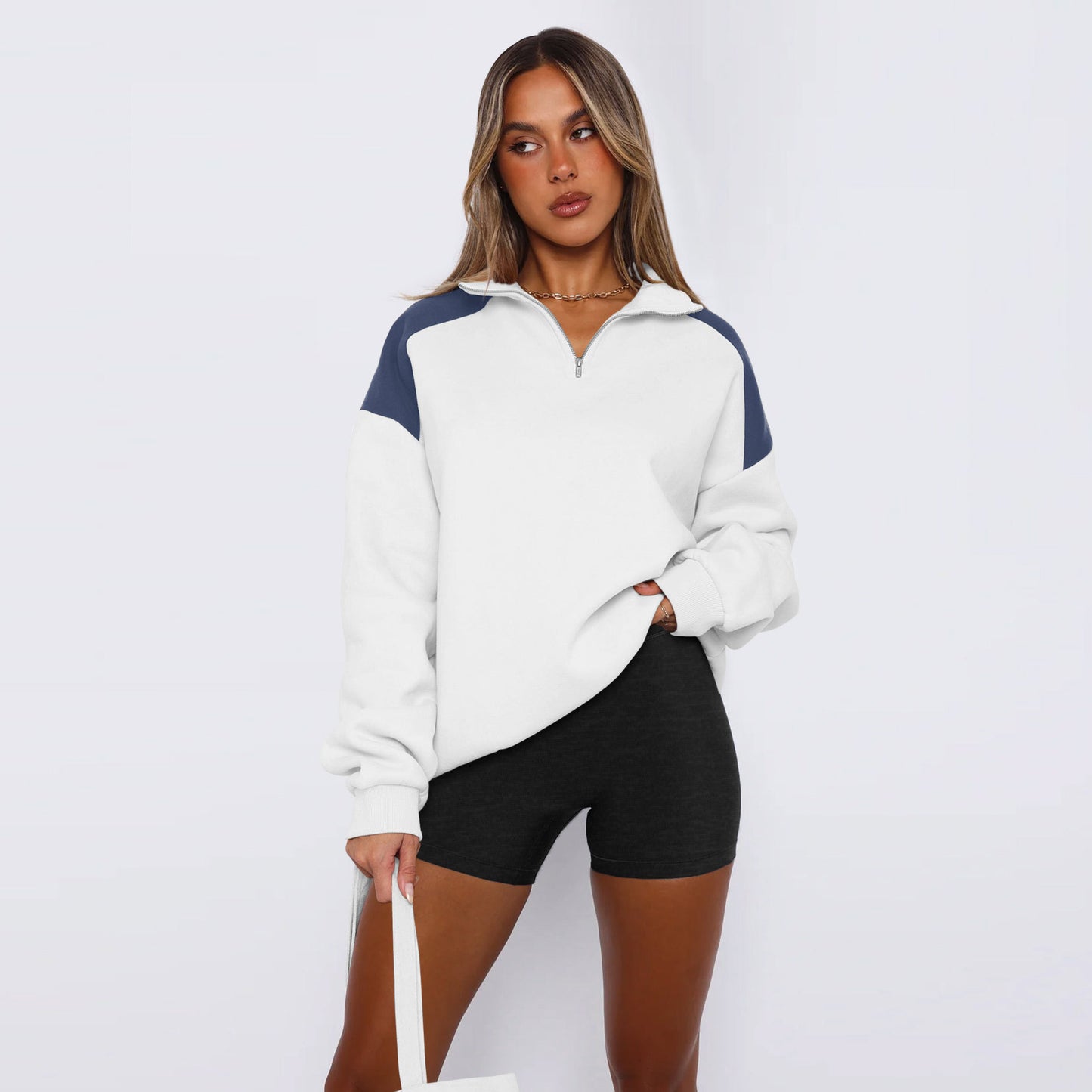 Sultyra polo Color-Block Zipper Baseball Jacket