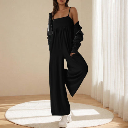 Sultyra Strap Sleeveless Slim Fit Wide-Leg Jumpsuit