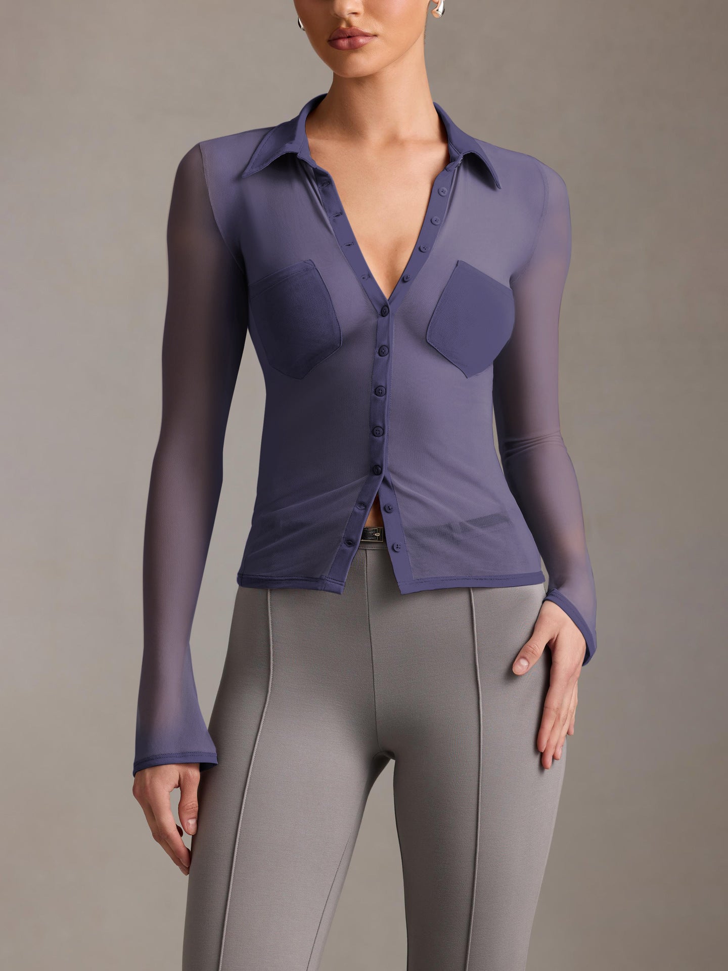 Sultyra Mesh See-through Cardigan Slim