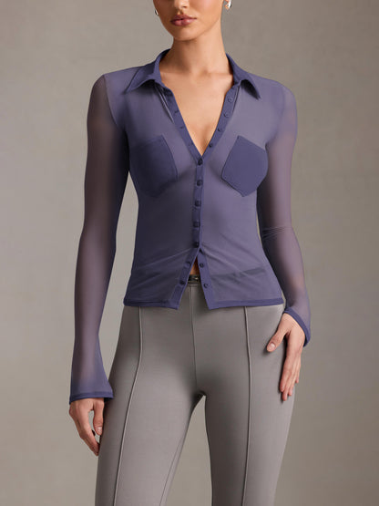 Sultyra Mesh See-through Cardigan Slim