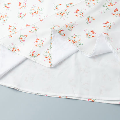 Cross-border Printed Midi Skirt European and American Style2025Spring and Summer New Elegant Floral Satin Printed Draped High-Waisted Skirt