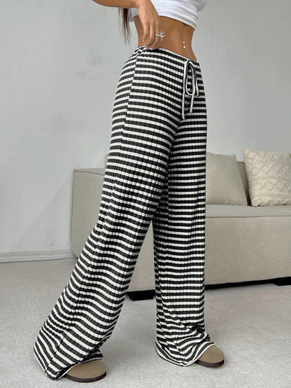 Sultyra Drawstring Cotton Straight Pants