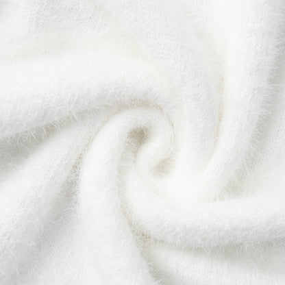 Cross-border Plush Long Sleeve Half-length Dress Set European and American Style2025Autumn and Winter New Single-Breasted Cardigan and Skirt Set