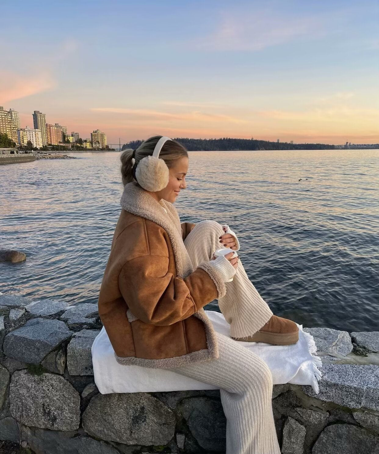 Cross-Border2024Autumn Winter Women's American Retro Woolen Coat with Turn-down Collar Loose Fur Coat for Women B88747