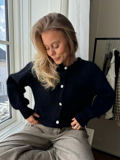 Candy Color Knitted Cardigan Women's European and American2025Autumn and Winter Mohair Solid Color Cardigan Macaron Color Sweater Cardigan for Women