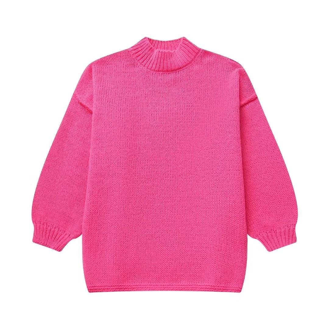 Cross-border Wholesale European and American Women's Clothing2024New Spring and Autumn Season Elegant Round Neck Simple Style Thin Knitted Sweater A34318