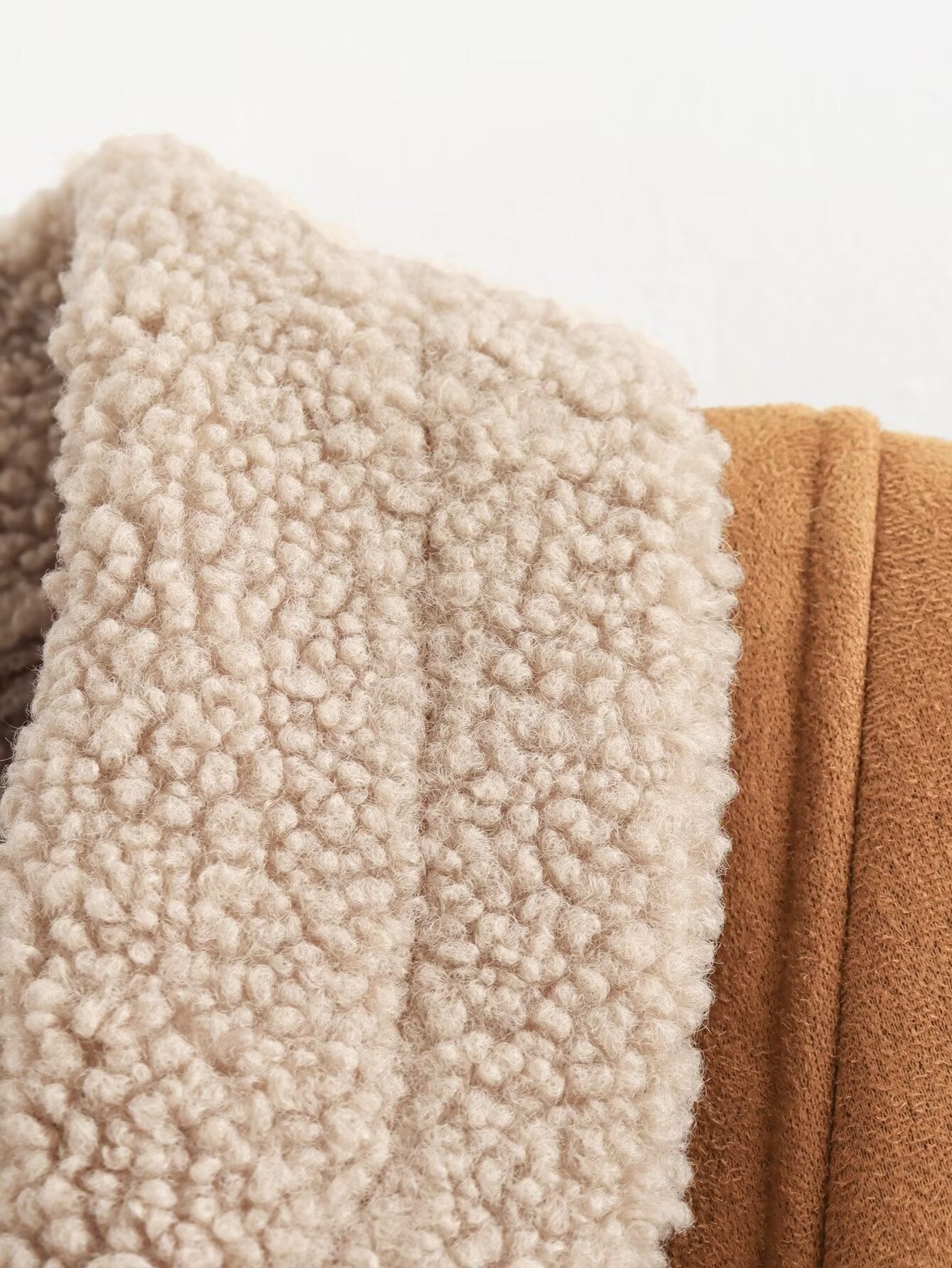 Cross-Border2024Autumn Winter Women's American Retro Woolen Coat with Turn-down Collar Loose Fur Coat for Women B88747