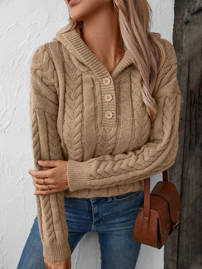 Sultyra Retro Button Cable Knit