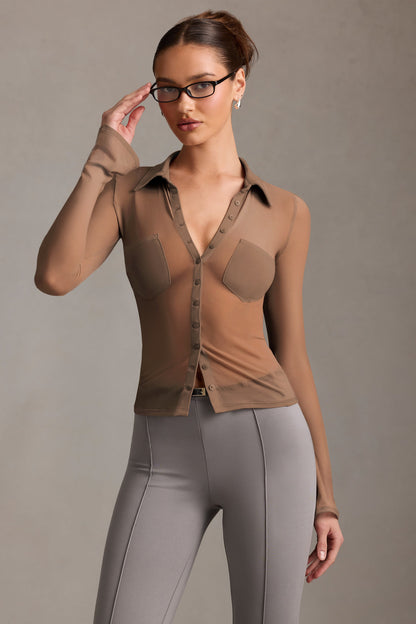 Sultyra Mesh See-through Cardigan Slim