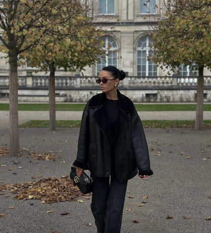 2024Autumn Fashion Turn-Down Collar Three-Color Fur Integrated Long-Sleeve Jacket Coat Cross-Border Amazon Women's Clothing B88788