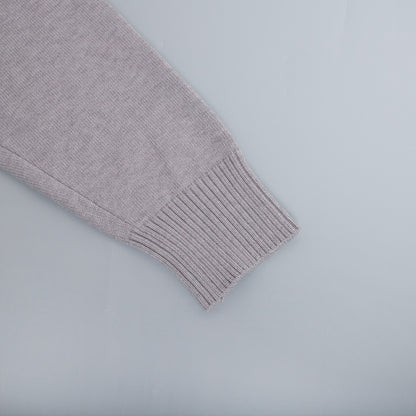 Cross-Border2025Hot-Selling European and American Style Autumn Winter Solid Color High Neck Knitted Sweater Loose Slimming Versatile Knitted Sweater for Women