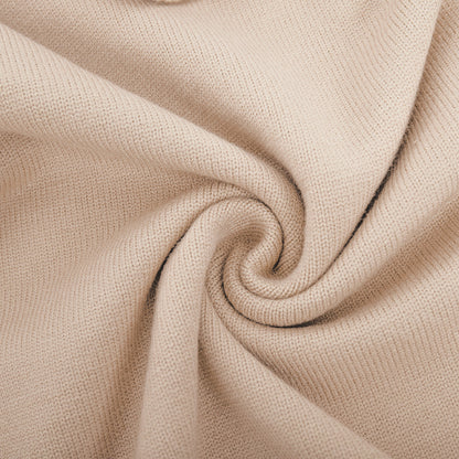 Cross-Border Spliced Turtleneck Sweater for Women, European and American Style, Autumn and Winter New Casual Loose Thick Knitted Pullover