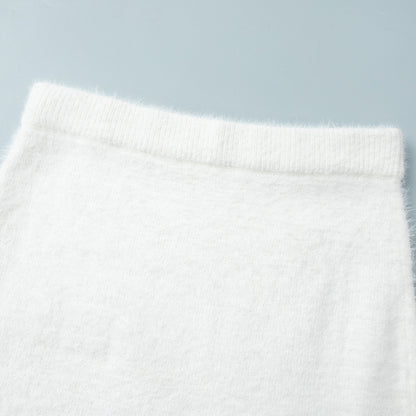 Cross-border Plush Long Sleeve Half-length Dress Set European and American Style2025Autumn and Winter New Single-Breasted Cardigan and Skirt Set