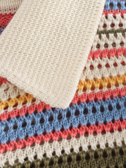 Amazon Cross-Border Europe and America2025Spring New Crochet POLO Collared Knitted Top and Shorts Set B62049