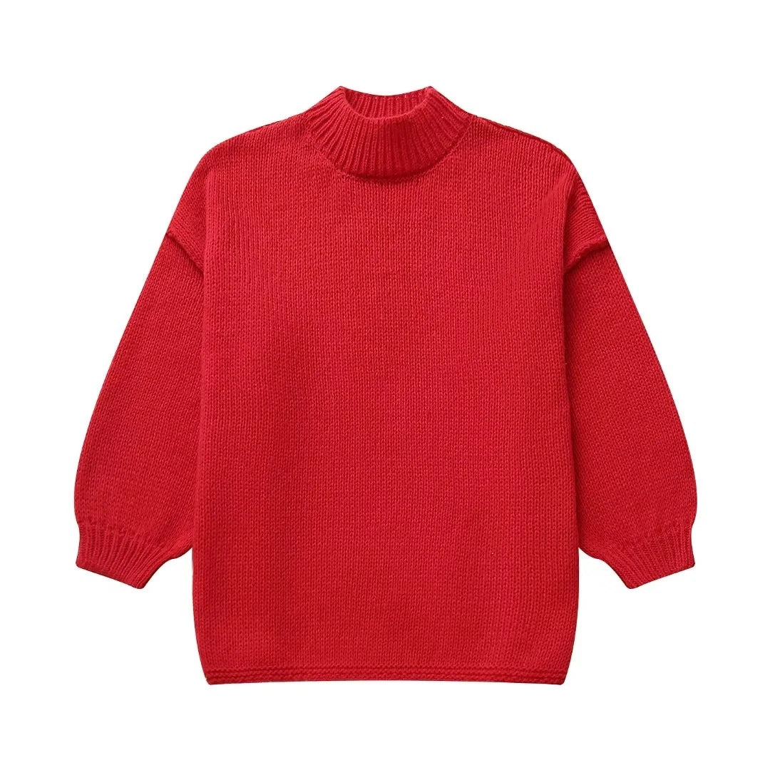 Cross-border Wholesale European and American Women's Clothing2024New Spring and Autumn Season Elegant Round Neck Simple Style Thin Knitted Sweater A34318