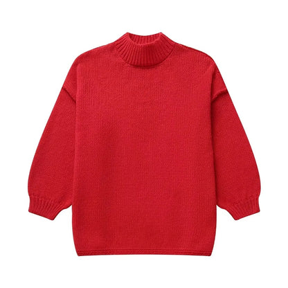 Cross-border Wholesale European and American Women's Clothing2024New Spring and Autumn Season Elegant Round Neck Simple Style Thin Knitted Sweater A34318