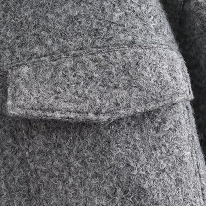 Cross-Border Amazon2025New Spring Autumn Winter Women's Pearl Wool Short Loose Casual Wool Coat B62805