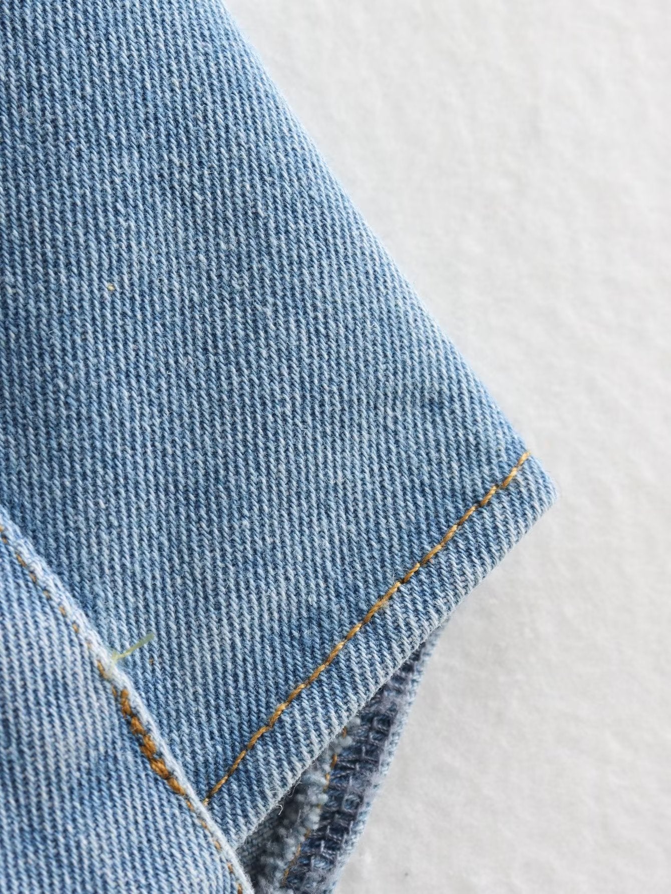 Amazon Women's Solid Color Large Pocket Sleeveless High-End Cardigan Polo Collared Shirt Denim Top A19846