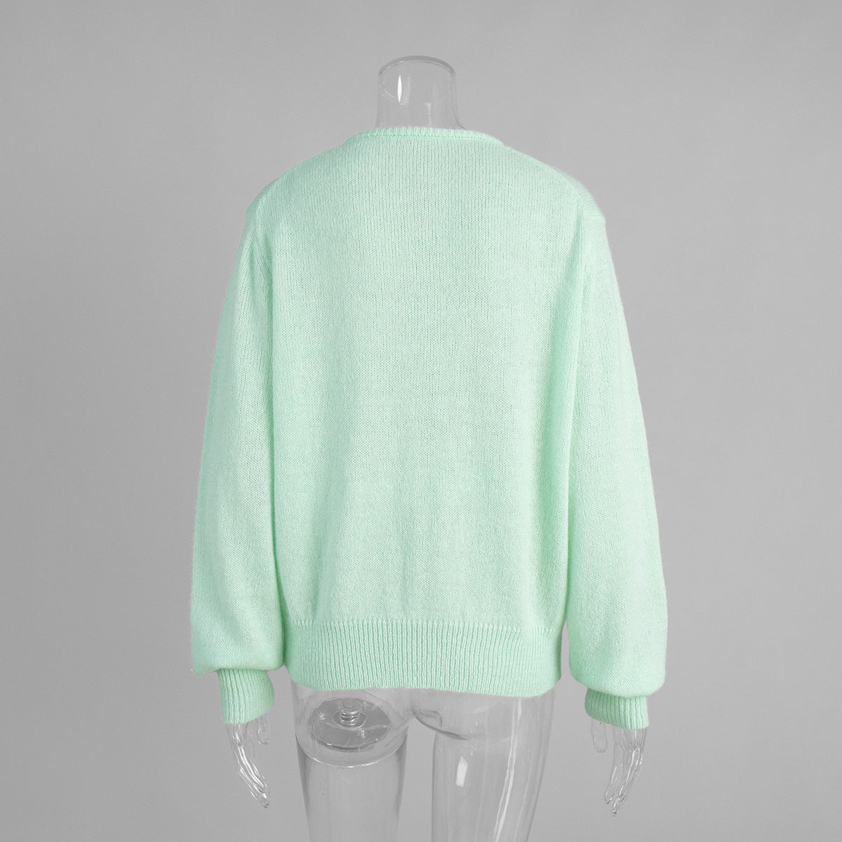 Candy Color Knitted Cardigan Women's European and American2025Autumn and Winter Mohair Solid Color Cardigan Macaron Color Sweater Cardigan for Women