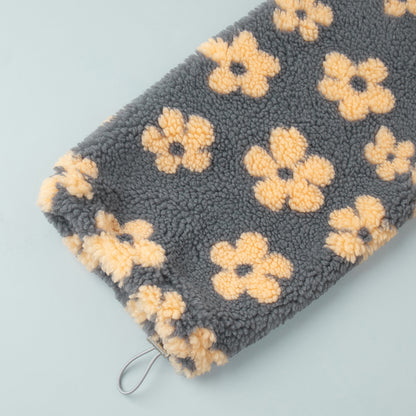 Cross-border fleece floral sweatshirt Europe and America2025Autumn and Winter New Fashion Sweatshirt Warm Fuzzy Sweatshirt Fleece Top for Women