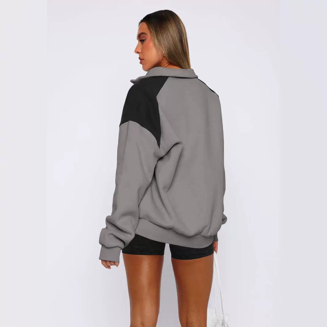 Sultyra polo Color-Block Zipper Baseball Jacket