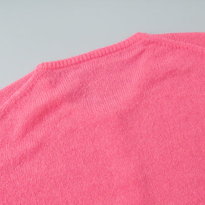 Candy Color Knitted Cardigan Women's European and American2025Autumn and Winter Mohair Solid Color Cardigan Macaron Color Sweater Cardigan for Women