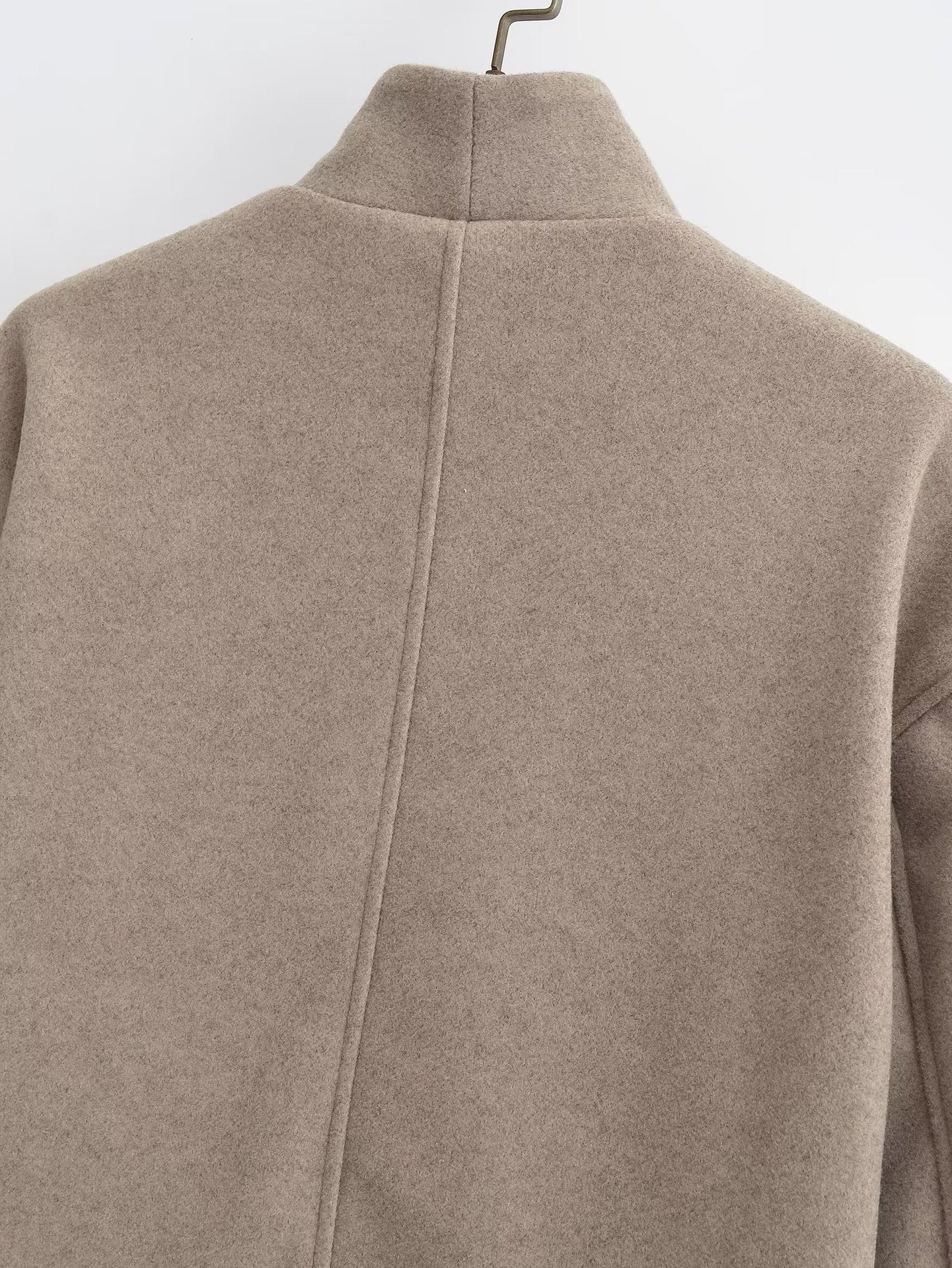 Wholesale Amazon Women's Clothing Autumn Winter New Fashionable Loose Fit V Double-breasted Woolen Coat C91695