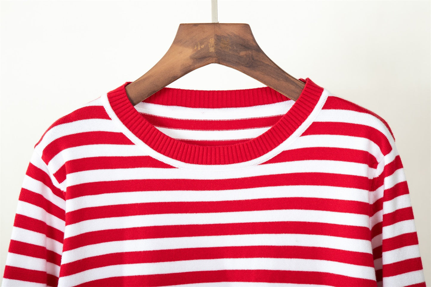 Cross-border Round Neck Knitted Striped Sweater European and American Style2025Spring Versatile Classic Retro Striped Pullover Sweater for Women