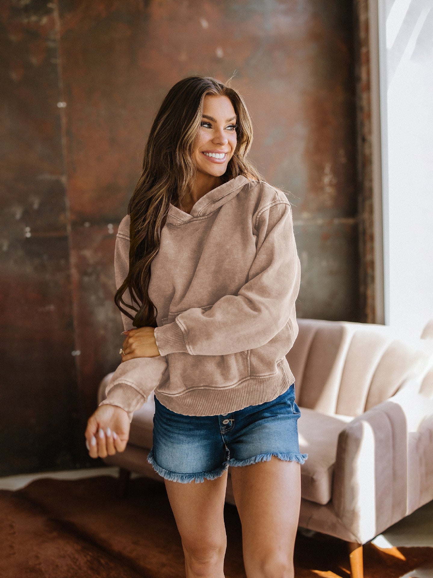 wish New Style Personality Street Trend Loose Hooded Sweatshirt European and American Hot Sale Fashion Retro Short Casual Jacket